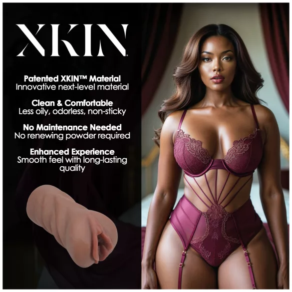 XKIN Next Door Amani - realistični umetni vagina masturbator (temna naravna)