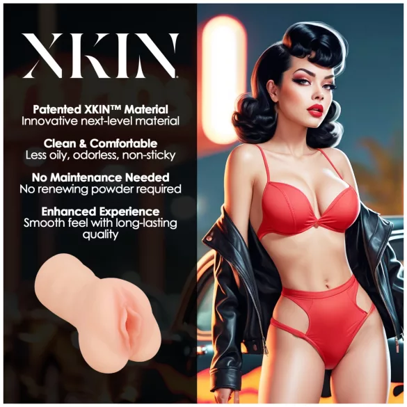 XKIN Greaser Girl Misty - realistična umetna vagina masturbator (naravna barva)