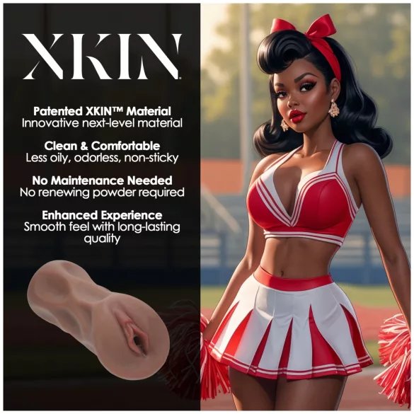 XKIN Cheerleader Cherry - realistična umetna vagina masturbator (temna naravna barva)