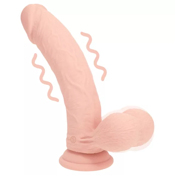 RealRock - realistični vibrator z dvojno gostoto (barva kože) - 20 cm