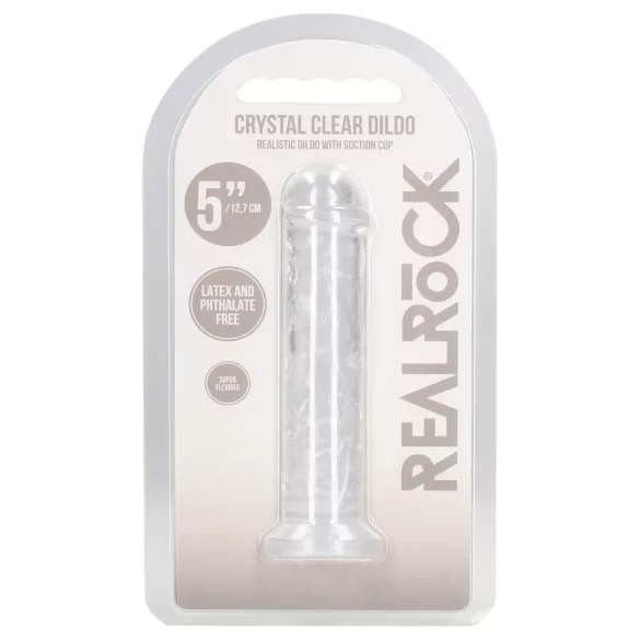 RealRock - realistični dildo z vakuumskim nastavkom (prozoren) - 12,7 cm