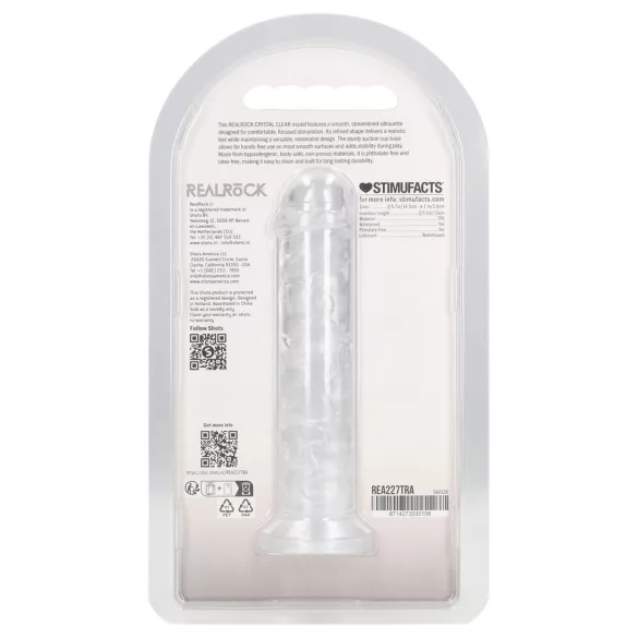 RealRock - realistični dildo z vakuumskim nastavkom (prozoren) - 12,7 cm