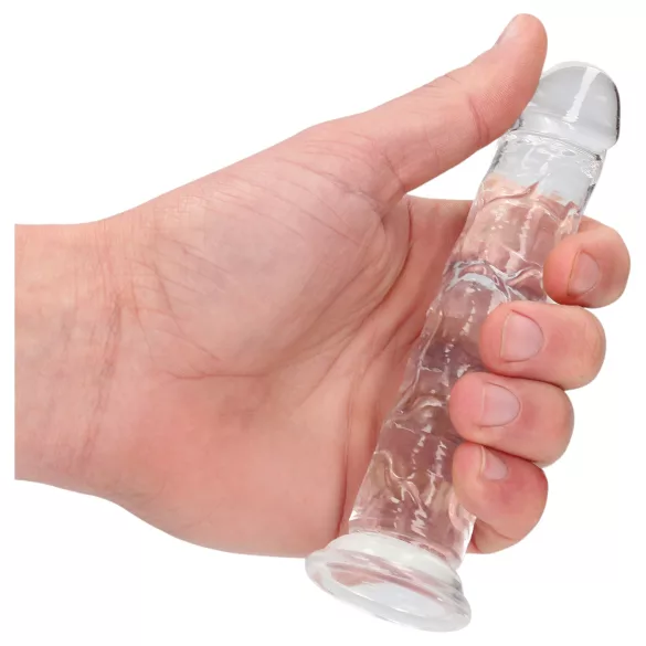 RealRock - realistični dildo z vakuumskim nastavkom (prozoren) - 12,7 cm