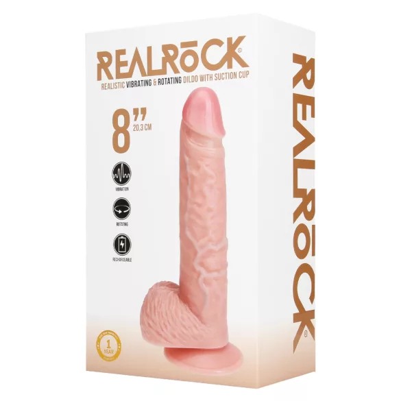 RealRock - vrteči vibrator (naraven, 20,5 cm)