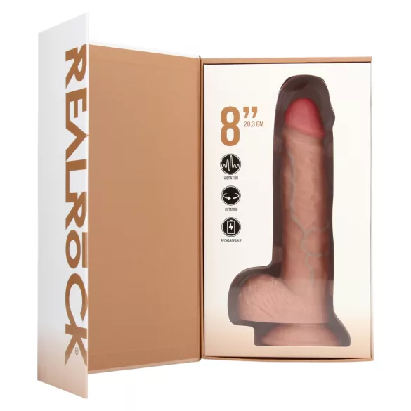 RealRock - vrteči vibrator (naraven, 20,5 cm)
