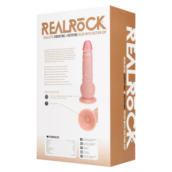 RealRock - vrteči vibrator (naraven, 20,5 cm)