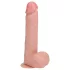 RealRock - dildo z vakuumsko osnovo - vibracijski - naravna koža - 20,5 cm
