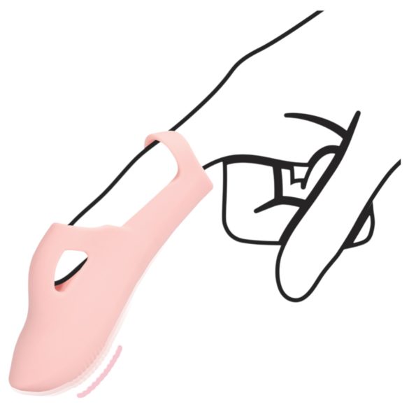 Loveline - rebrasti prstni vibrator (roza)