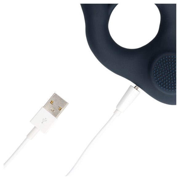 Loveline - vibracijski obroč za penis s stimulacijo klitorisa - siva