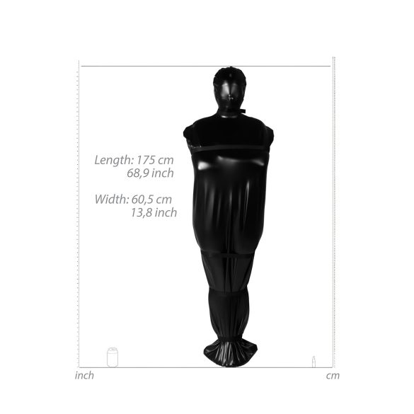 Ouch! Xtreme Body Bag - fetiš vreča za telo - črna