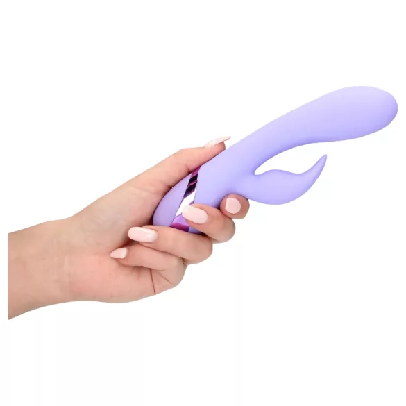 Loveline - vibrator zajček za klitoris z ročajem - polnjenje - vijoličen