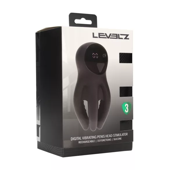 Levelz - vibrator za glavico penisa - digitalni - črna