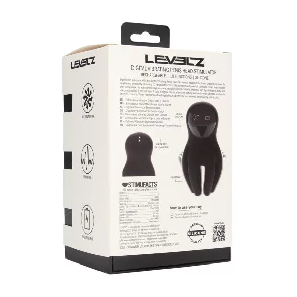 Levelz - vibrator za glavico penisa - digitalni - črna