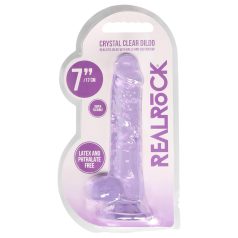 RealRock - realistični dildo - prozoren vijoličen - 17 cm
