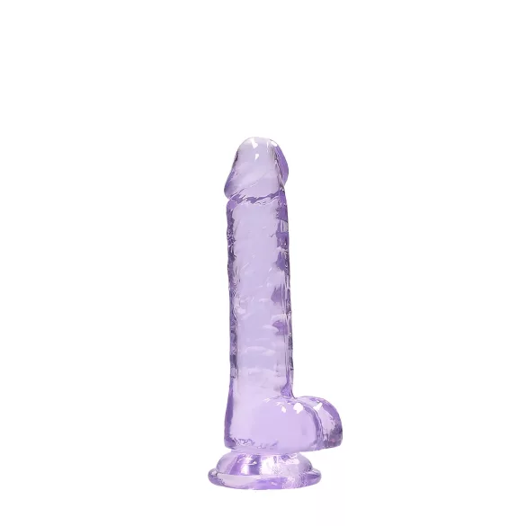 RealRock - realistični dildo - prozoren vijoličen - 17 cm