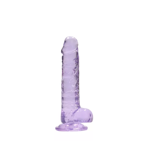 RealRock - realistični dildo - prozoren vijoličen - 17 cm