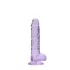 RealRock - realistični dildo - prozoren vijoličen - 17 cm