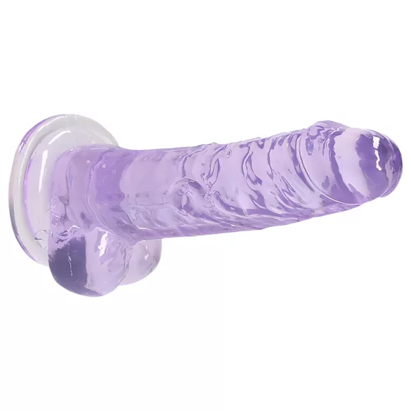RealRock - realistični dildo - prozoren vijoličen - 17 cm