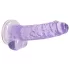 RealRock - realistični dildo - prozoren vijoličen - 17 cm