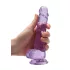 RealRock - realistični dildo - prozoren vijoličen - 17 cm