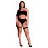 Le Désir Plus Size - 3-delni komplet spodnjega perila - črna (XL-4XL)