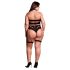 Le Désir Plus Size - 3-delni komplet spodnjega perila - črna (XL-4XL)