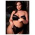 Le Désir Plus Size - 3-delni komplet spodnjega perila - črna (XL-4XL)