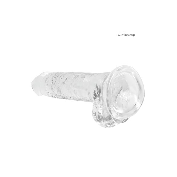 RealRock - realistični dildo - prozoren - 17 cm