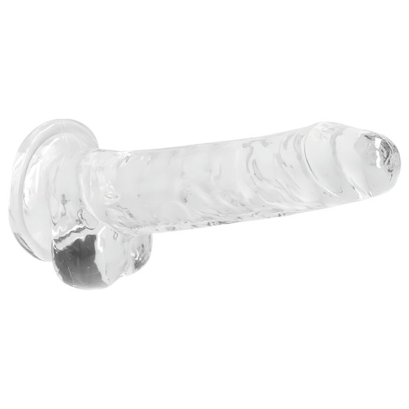 RealRock - realistični dildo - prozoren - 17 cm