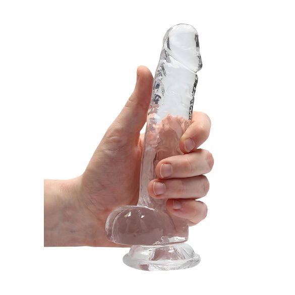 RealRock - realistični dildo - prozoren - 17 cm