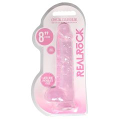 RealRock - realistični dildo - prozoren roza - 19 cm