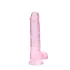 RealRock - realistični dildo - prozoren roza - 19 cm