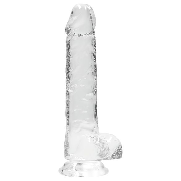RealRock - realistični dildo - prozoren - 19 cm