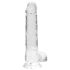 RealRock - realistični dildo - prozoren - 19 cm