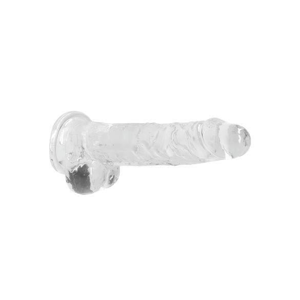 RealRock - realistični dildo - prozoren - 19 cm