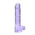RealRock - realistični dildo - prozoren, vijoličen, 22 cm