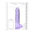 RealRock - realistični dildo - prozoren, vijoličen, 22 cm