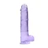 RealRock - realistični dildo - prozoren, vijoličen, 22 cm