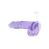 RealRock - realistični dildo - prozoren, vijoličen, 22 cm