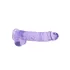 RealRock - realistični dildo - prozoren, vijoličen, 22 cm