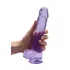 RealRock - realistični dildo - prozoren, vijoličen, 22 cm