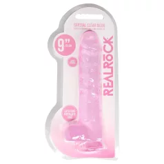 RealRock - realistični dildo - roza prozoren - 22 cm