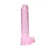 RealRock - realistični dildo - roza prozoren - 22 cm