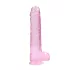 RealRock - realistični dildo - roza prozoren - 22 cm