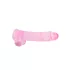 RealRock - realistični dildo - roza prozoren - 22 cm