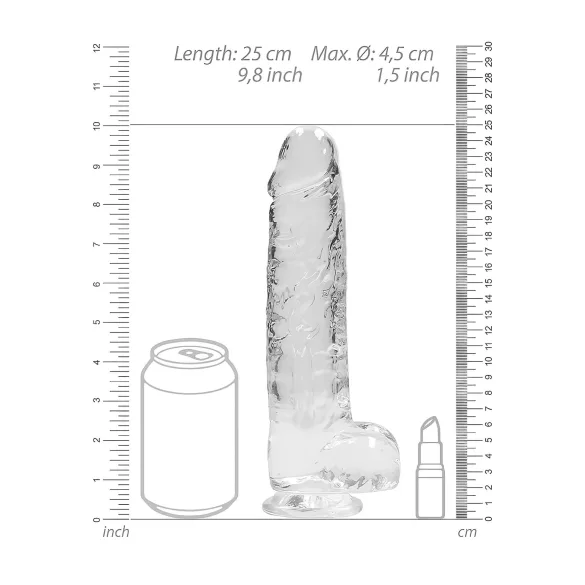 RealRock - prozoren realistični dildo - 22 cm