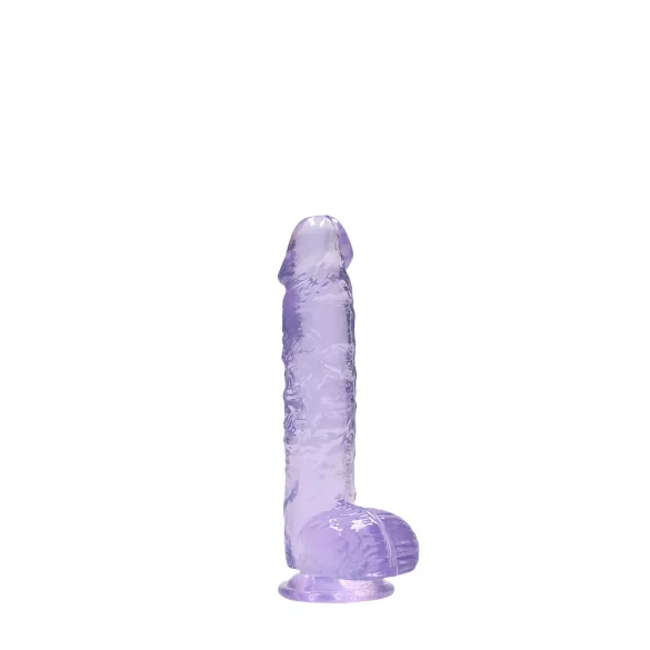 RealRock - realistični dildo - prozoren lila - 15 cm