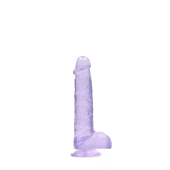 RealRock - realistični dildo - prozoren lila - 15 cm
