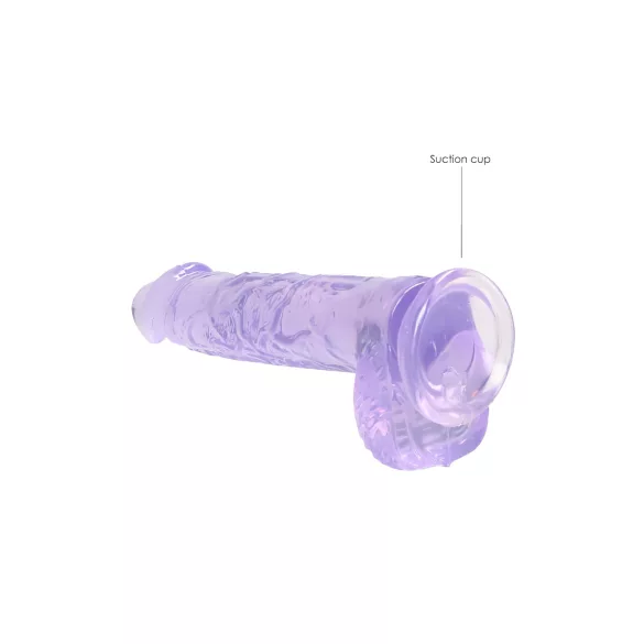 RealRock - realistični dildo - prozoren lila - 15 cm