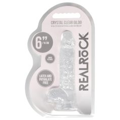 RealRock - prozoren realistični dildo - 15 cm